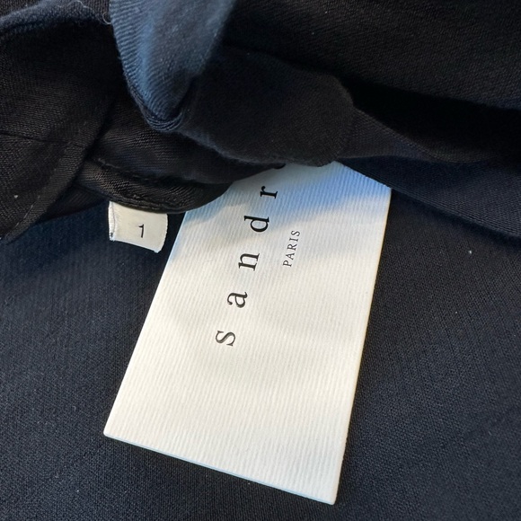 NWT Sandro Paris Black Tie Up Sweep Dress - Picture 10 of 11